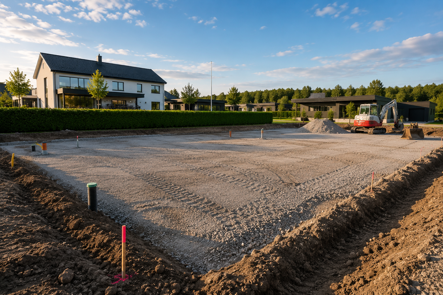 Markarbete för nytt hus Norrtälje